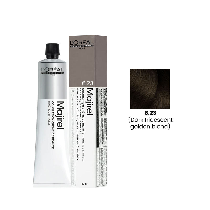 Hair Color Majirel 60ml 6.23 Dark Iridescent Golden Blond Loreal Professional - Majirel hair color - Loreal UAE - Loreal hair color - Al Basel Cosmetics