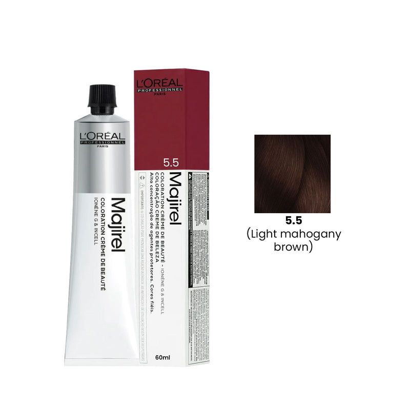 Hair Color Majirel 50ml 5.5 Light Mahogany Brown Loreal Professional-L’Oreal hair color-loreal uae- loreal professional- Al basel Cosmetics