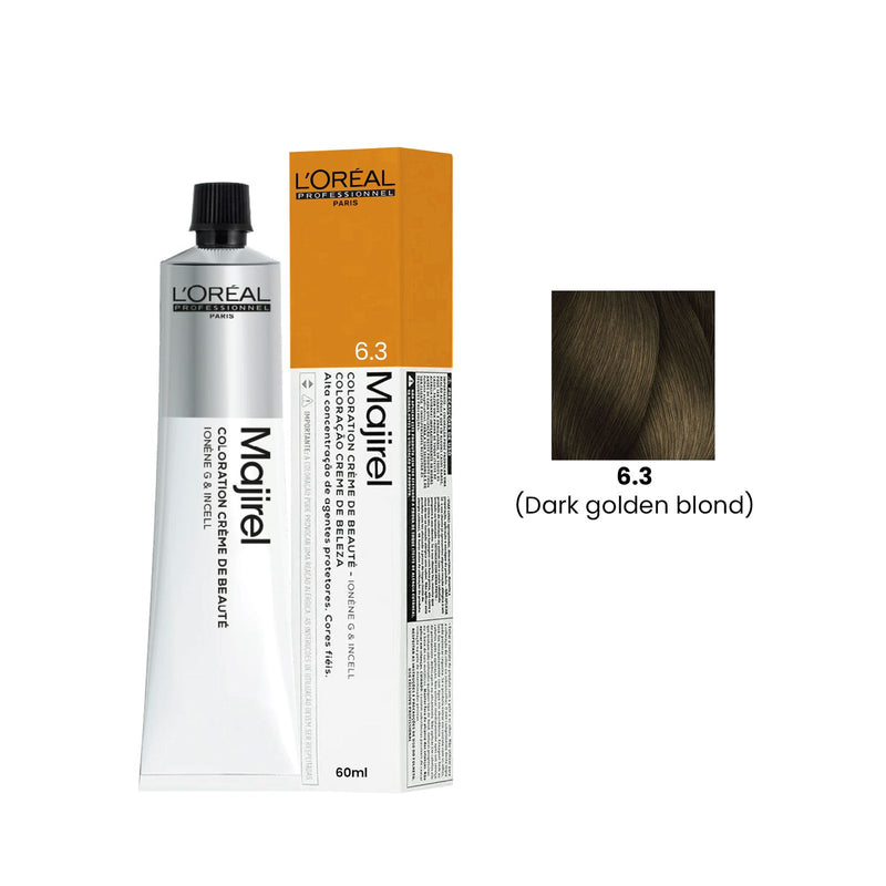 Hair Color Majirel 50ml 6.3 Dark Golden Blonde Loreal Professional - L’Oreal hair color - loreal uae - loreal professional - Al basel Cosmetics