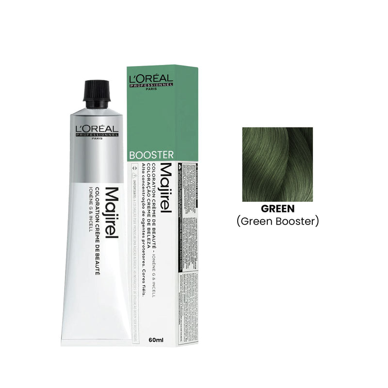 L’Oréal Professionnel Majirel Booster Green – 60ml - Intense Colour Concentrate for Neutralising Red Undertones - Loreal majirel green booster - Al Basel Cosmetics - Majirel hair color