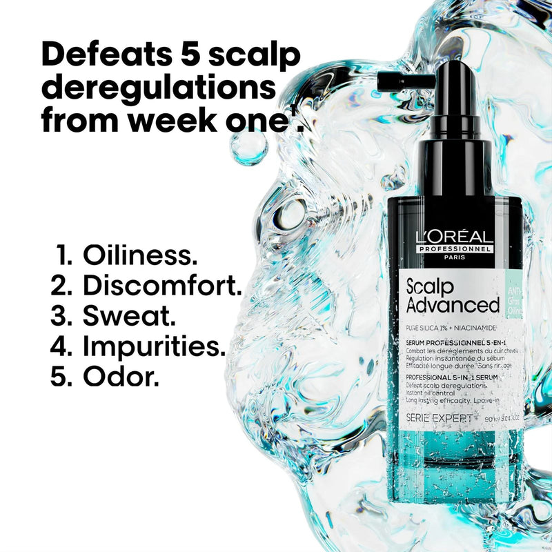 L’Oréal Professionnel Scalp Advanced Anti-Oiliness 5-in-1 Leave-In Scalp Serum 90ml - hair serum from loreal - serie expert leave in serum - loreal professional - Loreal UAE - Al Basel Cosmetics