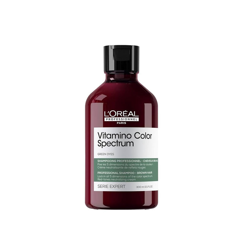 Vitamino Color Spectrum Green Shampoo 300ml – Anti-Red Undertones Neutralizing Formula | L’Oréal Professionnel - Al Basel Cosmetics - Loreal Vitamino Color Spectrum Green Shampoo