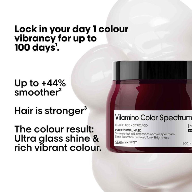 Vitamino Color Spectrum Mask 500 ml – L’Oréal Professionnel Rinse‑Off Mask | Serie Expert - vitamino hair mask - color treated hair mask - rinse off mask - loreal UAE - loreal rinse off mask - UAE - Al Basel