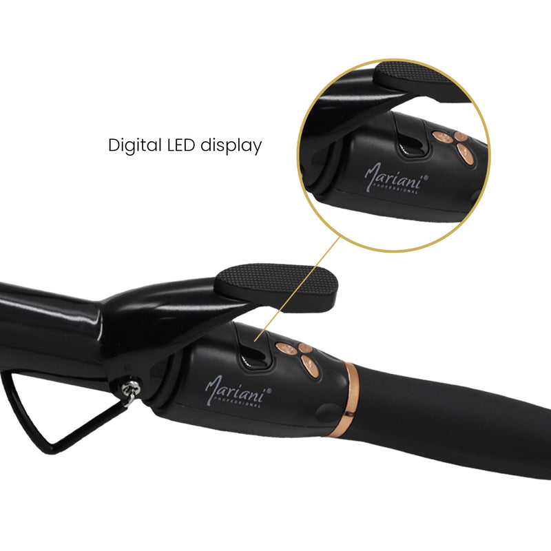 Mariani Hair Curling Iron Black 22z - al basel cosmetics - hair styling tools - hair styling equipment - Curling wand - Hair curler - Curl iron - Curling tool - Mariani - Professional hair styling tool - hair care - hair styler - UAE