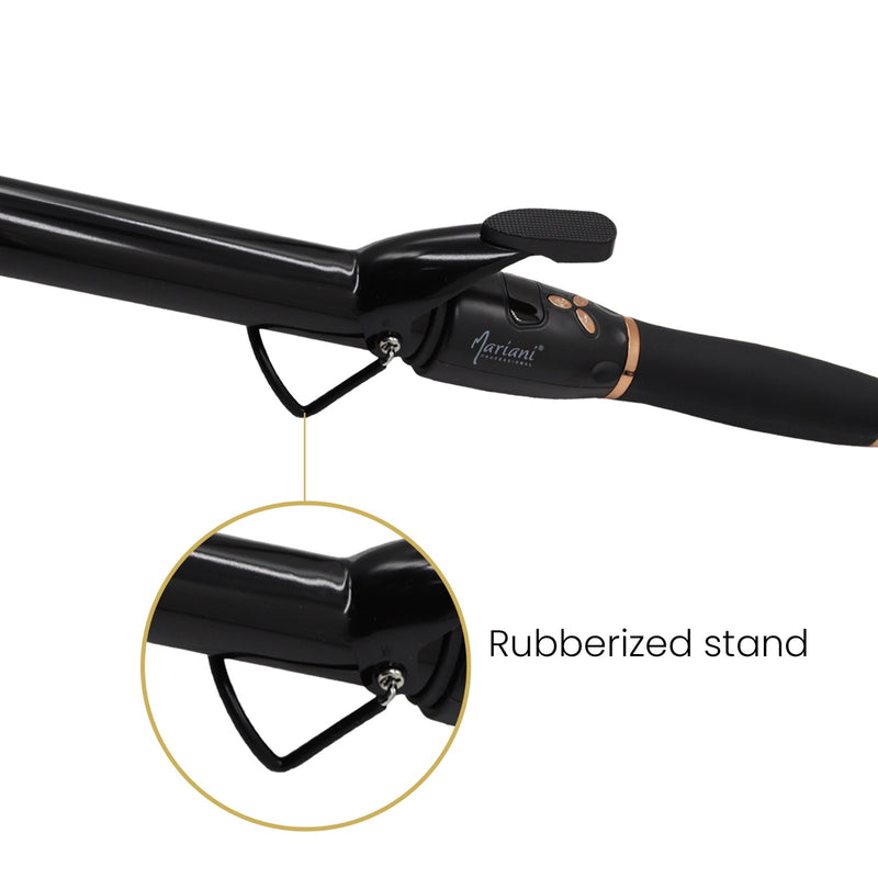 Mariani Hair Curling Iron Black 22z - al basel cosmetics - hair styling tools - hair styling equipment - Curling wand - Hair curler - Curl iron - Curling tool - Mariani - Professional hair styling tool - hair care - hair styler - UAE