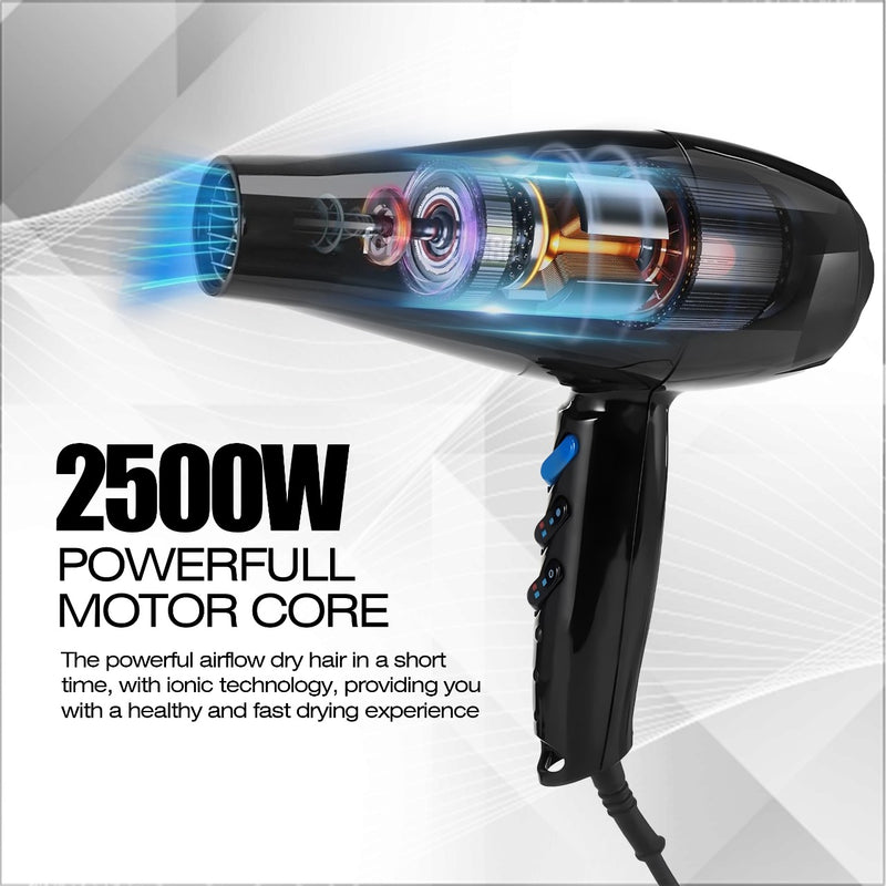 Mariani Hair Dryer 6900 Turbo 2500W (Made in Italy) Black - al basel cosmetics - hair styling tools - hair care - hair styling equipment - dryer for curly hair - Mariani - offer sale - UAE - hair dryer - best hair dryer - professional hair dryer - hair salon hair dryer - professional hairstyling tools
