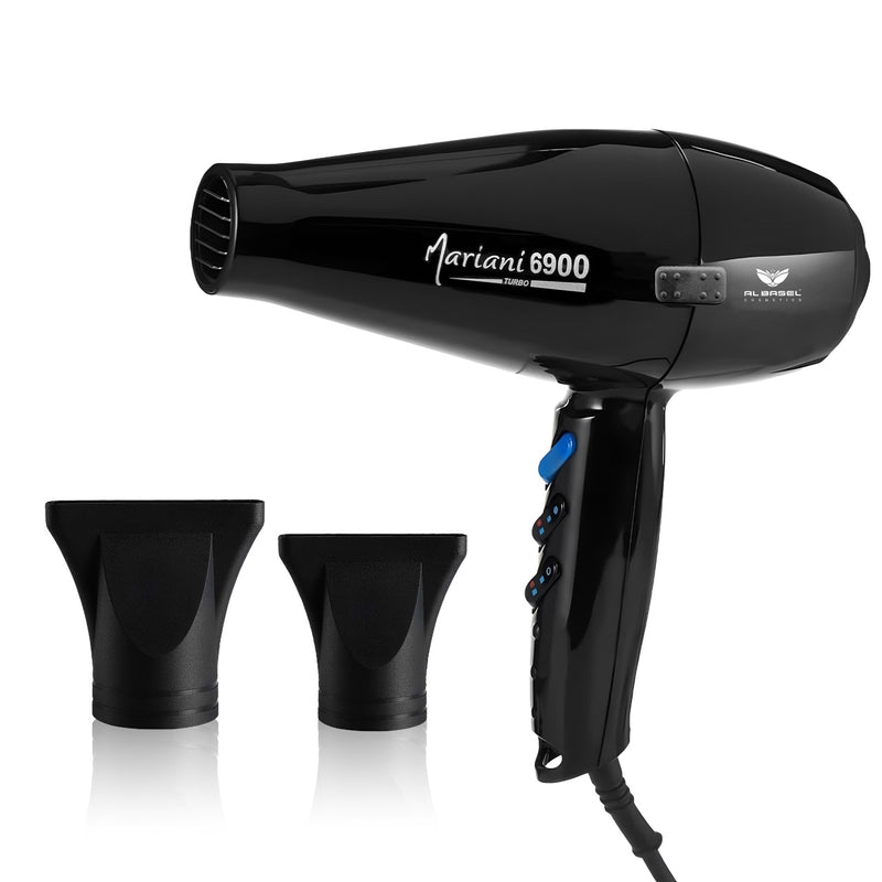Mariani Hair Dryer 6900 Turbo 2500W (Made in Italy) Black - al basel cosmetics - hair styling tools - hair care - hair styling equipment - dryer for curly hair - Mariani - offer sale - UAE - hair dryer - best hair dryer - professional hair dryer - hair salon hair dryer - professional hairstyling tools