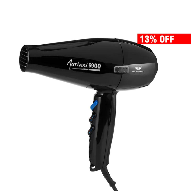 Mariani Hair Dryer 6900 Turbo 2500W (Made in Italy) Black - al basel cosmetics - hair styling tools - hair care - hair styling equipment - dryer for curly hair - Mariani - offer sale - UAE - hair dryer - best hair dryer - professional hair dryer - hair salon hair dryer - professional hairstyling tools