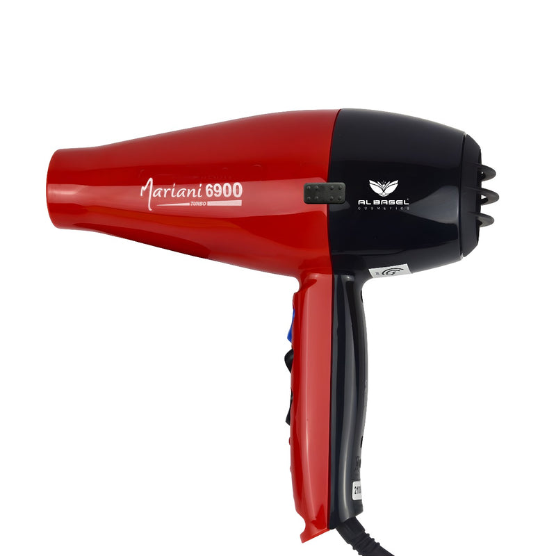 Hair Dryer 6900 Turbo 2500W - al basel cosmetics - hair styling tools - hair care - hair styling equipment - dryer for curly hair - Mariani - offer sale - UAE - red hair dryer - hair dryer - best hair dryer - professional hair dryer - hair salon hair dryer - professional hairstyling tools