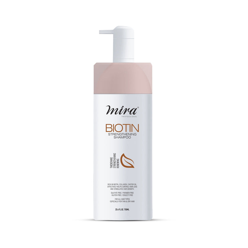 Biotin Strengthening Shampoo 750ml Mira - al basel cosmetics - أفضل شامبو لتساقط الشعر وتكثيفه - anti hair loss shampoo in UAE - Mira Professional - Hair strengthening shampoo - best shampoo for anti hair  fall - Dubai - UAE