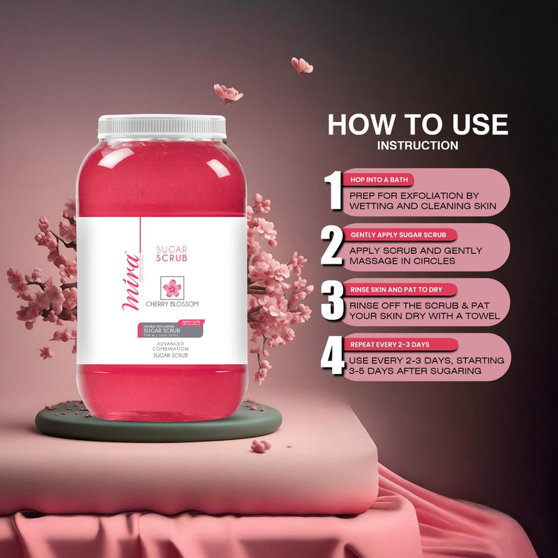 Foot & Body Sugar Scrub Cherry Blossom 5Kg Mira - sugar scrub - mira sugar scrub - al basel cosmetics  - foot scrub - body scrub - food and body scrub - feet scrub - scrub for feet - UAE - Mira - sugar scrub - sugar scrub for body - sugar scrub for feet