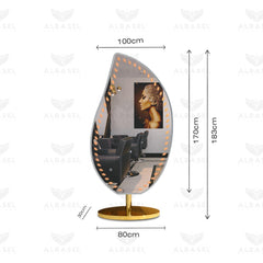 LED light Mirror Leaf Shape Design - al basel cosmetics - salon mirror
