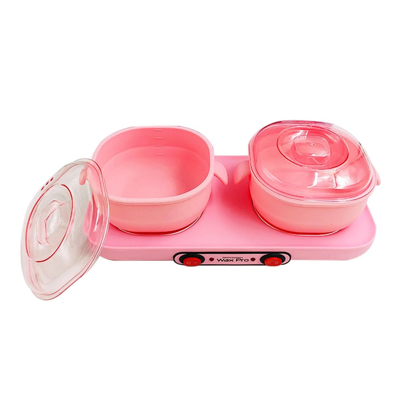 Double Silicone Wax Warmer Machine Pink - double plate wax warmer - wax heater machine - double wax heater machine - pink silicone wax heater - Al Basel - UAE