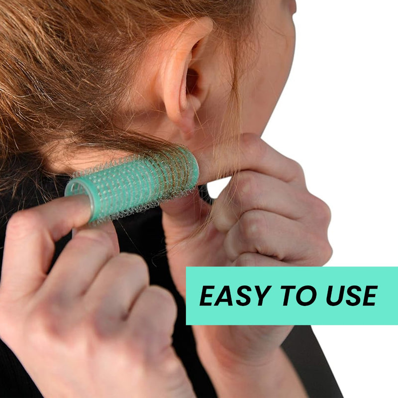 Plastic Self Grip Hair Rollers Green 10pcs