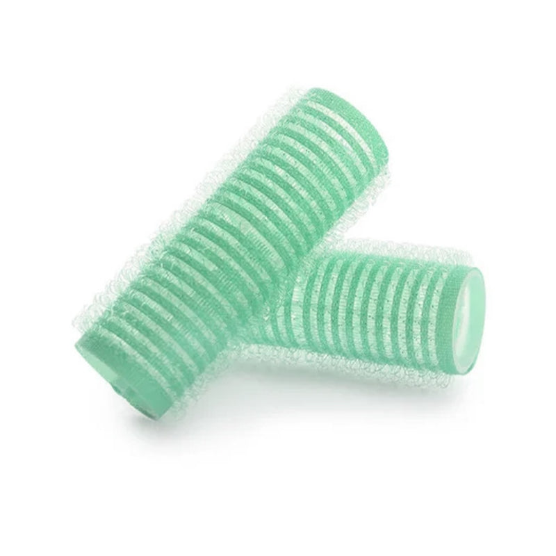 Plastic Self Grip Hair Rollers Green 10pcs