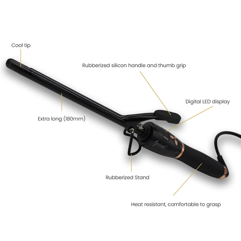 Premium Mariani Extra Long Barrel Curling Iron 13# - al basel cosmetics - hair styling tools - hair styling equipment - Curling wand - Hair curler - Curl iron - Curling tool - Mariani - Professional hair styling tool - hair care - hair styler - UAE