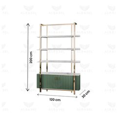 Product Shelf Green Color - Gold Frame - albasel