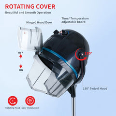Professional Black Hooded Hair Dryer Stand Machine for Salon Spa – Adjustable, Portable & Efficient - professional hair dryer stand machine for salon spa - salon hair dryer equipment - Al Basel - UAE - Salon - Spa equipments - مجفف شعر