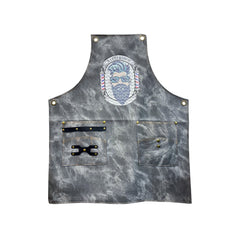 Grey Barber Leather Apron Cape for Professional Salon B8208 8-barber cape-apron-albasel cosmetics