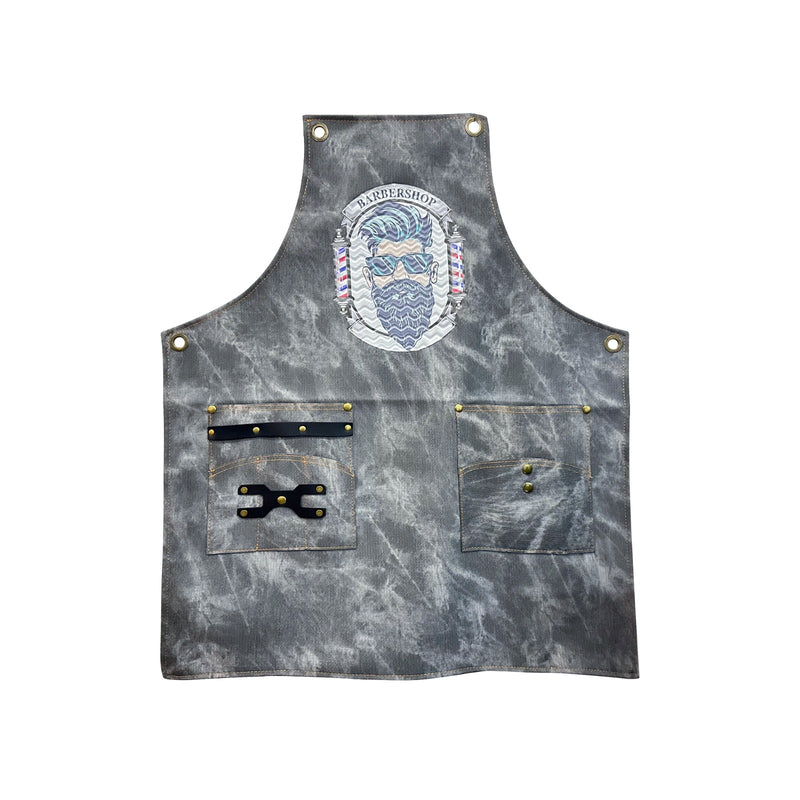 Grey Barber Leather Apron Cape for Professional Salon B8208 8-barber cape-apron-albasel cosmetics