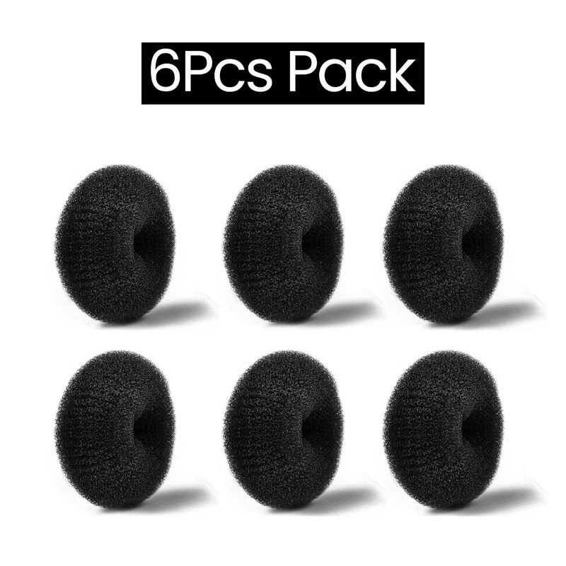 Salon Spa Professional Hair Donut for Hair Styling 6pcs Package black- al basel cosmetics