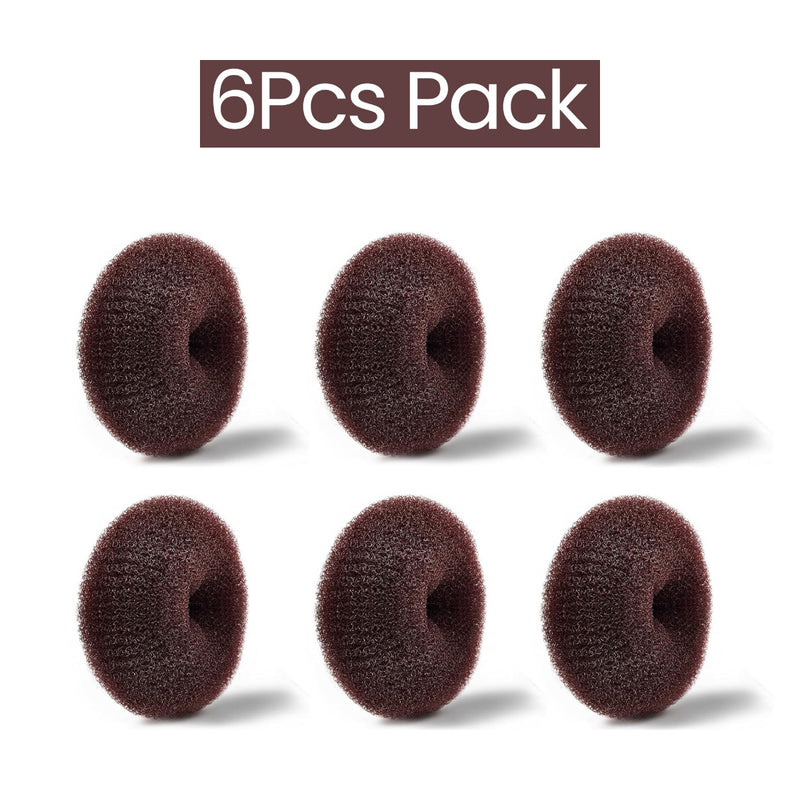 Salon Spa Professional Hair Donut for Hair Styling 6pcs Package Brown - hair donut - al basel cosmetics