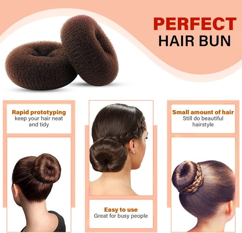 Salon Spa Professional Hair Donut for Hair Styling 6pcs Package Brown - hair donut - al basel cosmetics