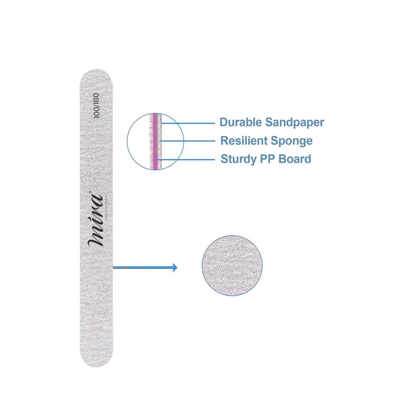 Professional Straight Nail File 708 for Nail Art Design Mira 25pcs Pack