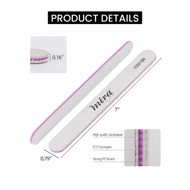 Professional Straight Nail File 708 for Nail Art Design Mira 25pcs Pack
