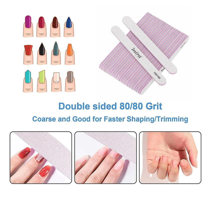 Professional Straight Nail File 708 for Nail Art Design Mira 25pcs Pack