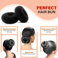 Salon Spa Professional Hair Donut for Hair Styling 6pcs Package black- al basel cosmetics