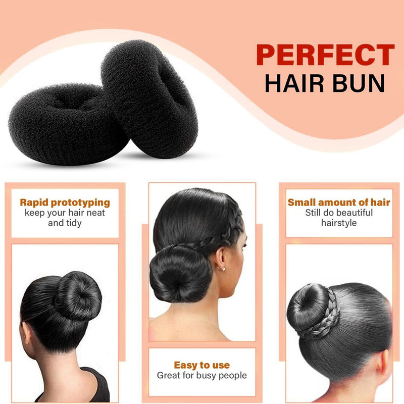 Salon Spa Professional Hair Donut for Hair Styling 6pcs Package black- al basel cosmetics