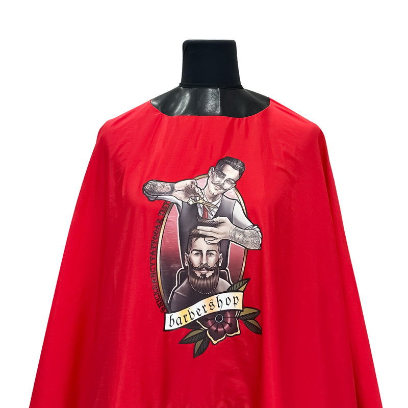 Salon Professional Hair Cutting Barber Cape Apron AC1361 D 3D Hot Painting Red