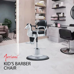 Kids Barber Chair black & White salon furniture - Mariani kids barber chair - kids toy shaped chair - Al Basel Cosmetics - UAE