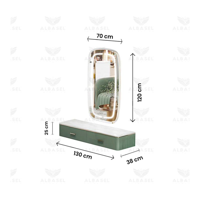 Salon green trolley - salon trolley - albasel cosmetics