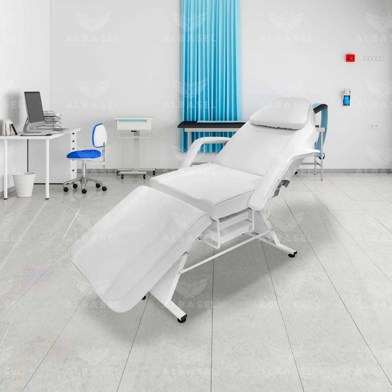 Salon Spa Facial Bed & Wax (White) - al basel cosmetics