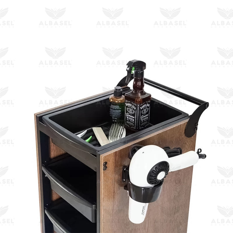 Salon Spa Product Organizing Trolley Wooden - al basel cosmetics