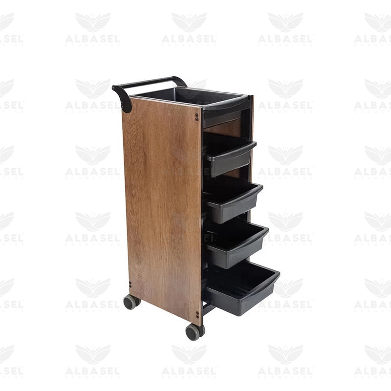 Salon Spa Product Organizing Trolley Wooden - al basel cosmetics