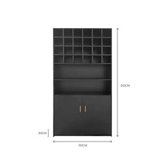 Wooden Storage Wardrobe Cabinet Black for Salon Spa - al basel cosmetics