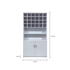 Wooden Storage Wardrobe Cabinet White for Salon Spa - al basel cosmetics