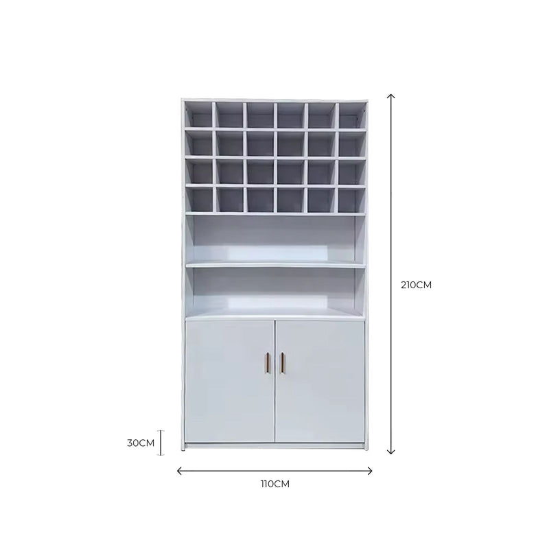 Wooden Storage Wardrobe Cabinet White for Salon Spa - al basel cosmetics