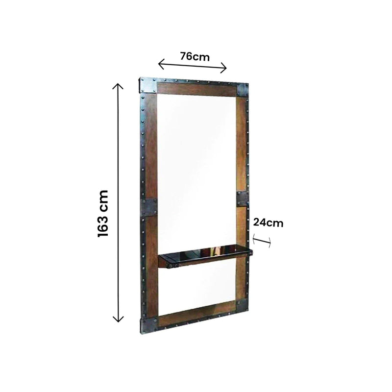 Salon Wall Mounted Mirror with Shelf for Hair Styling - albasel cosmetics