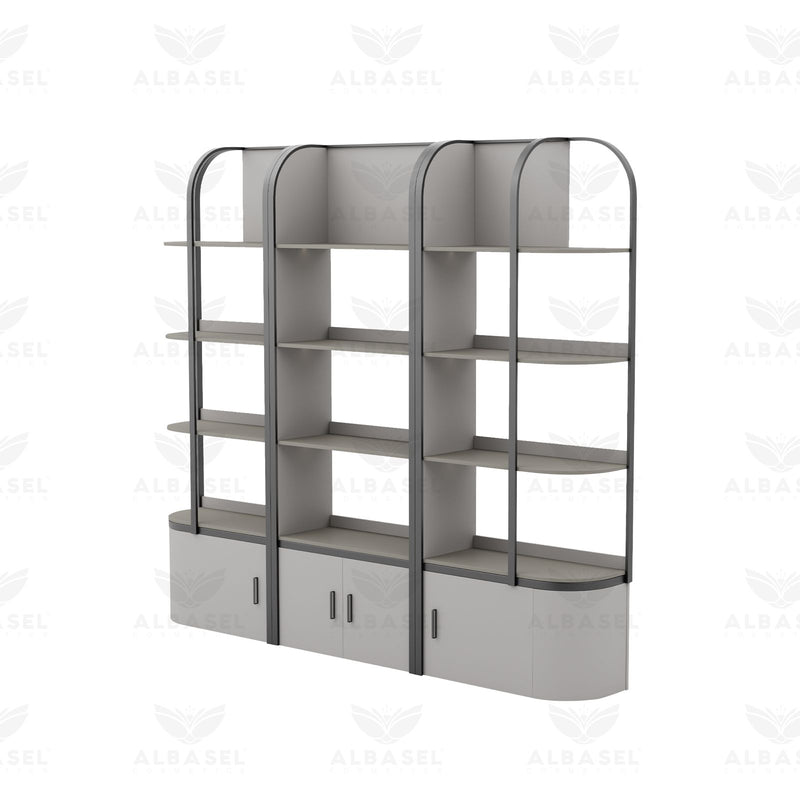 Salon & Spa Product Display Shelf Stand – Grey Color - Al Basel Cosmetics - UAE