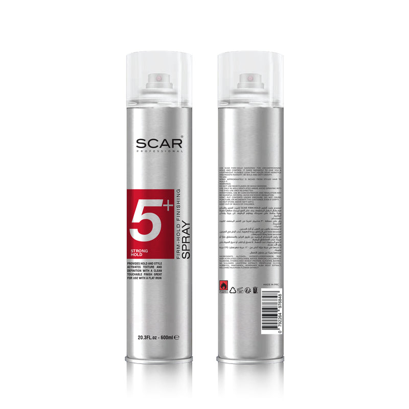 Scar Firm Hold Finishing Hair Spray 600ML Strong Hold 2pcs Combo - hair spray - hair spray for hair styling - scar hair spray - 2in 1 pack - strong hold spray - firm hold finishing hair spray - best hair spray in uae- professional hair spray - UAE - al basel - hair setting spray - hair styler - hair spray for long hold