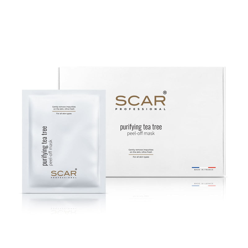 Purifying tea Tree Peel Off Mask Powder Scar (30g x 10pkts) Scar Professional- skin care- face care- hydra facial- peel off mask- tea tree mask- scar professional- fresh skin- face mask - al basel cosmetics- Sharjah