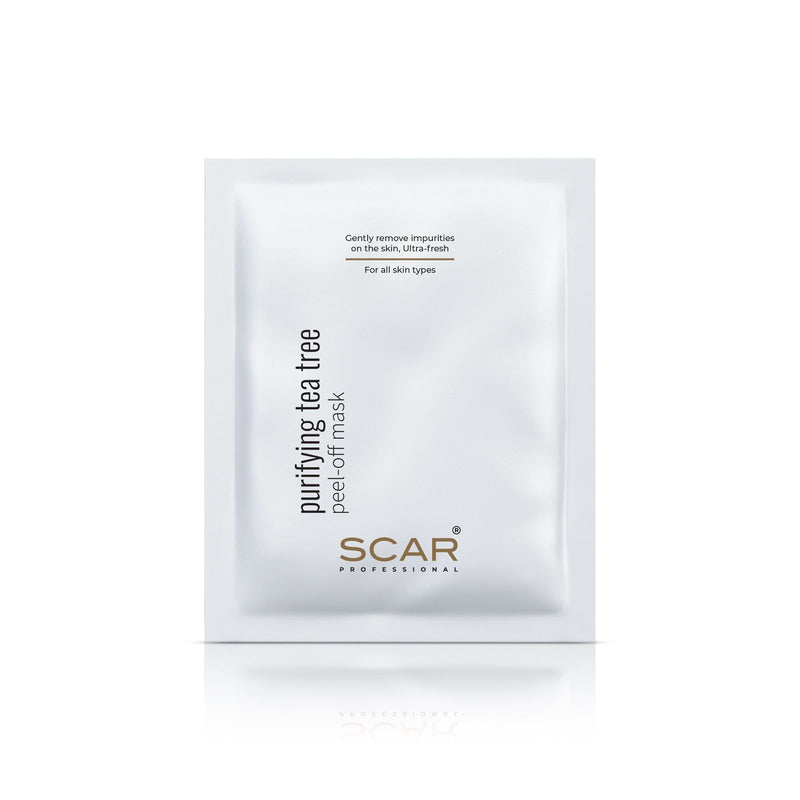 Purifying tea Tree Peel Off Mask Powder Scar (30g x 10pkts) Scar Professional- skin care- face care- hydra facial- peel off mask- tea tree mask- scar professional- fresh skin- face mask - al basel cosmetics- Sharjah