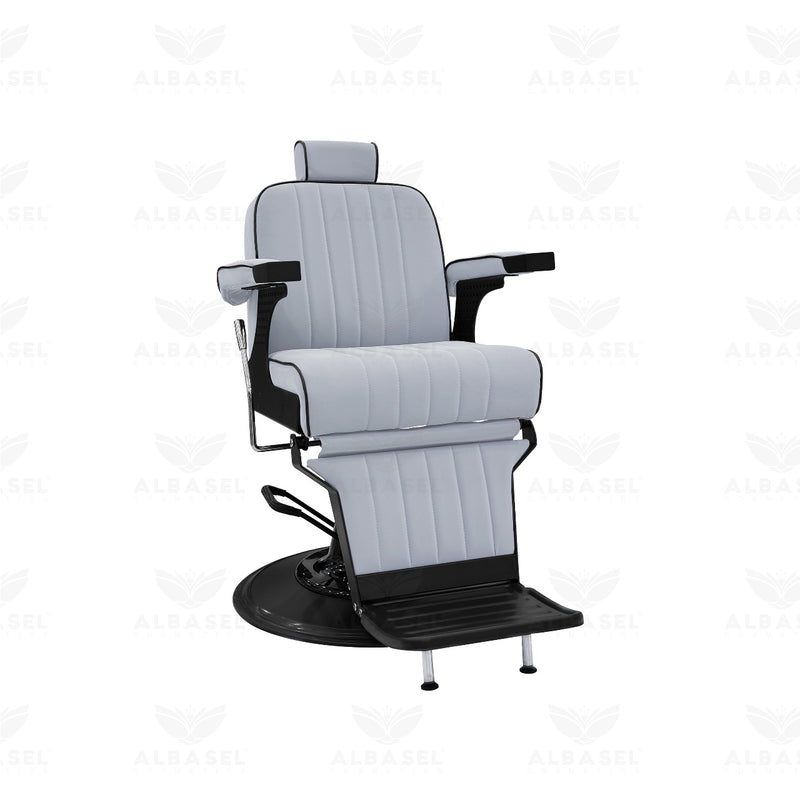 Silver and Black Barber Gents Salon Chair - salon chair - al basel cosmetics
