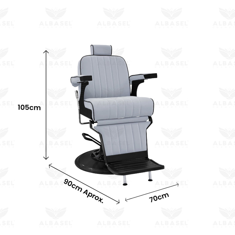 Silver and Black Barber Gents Salon Chair - salon chair - al basel cosmetics