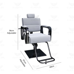 Silver and Black Ladies Salon Chair with Hydraulic - Al Basel cosmetics - UAE