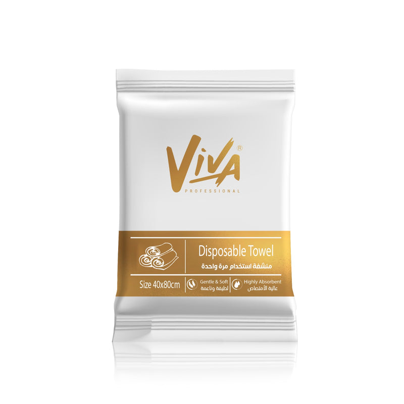 Viva 100pcs Single Packs Disposable Hair Towel 40x80cm - spa towel - al basel cosmetics